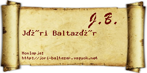 Jóri Baltazár névjegykártya